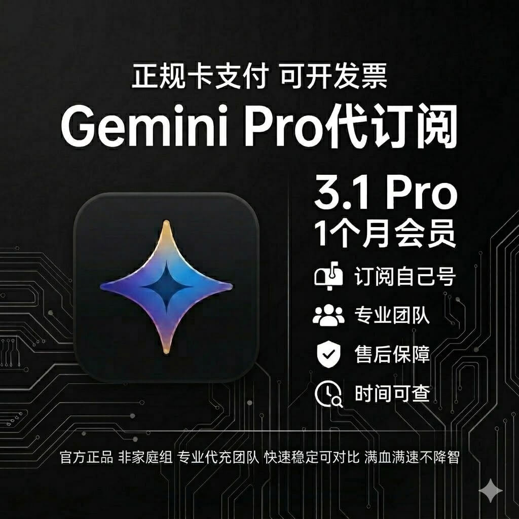 Gemini Google Pro订阅|官网充值|1个月